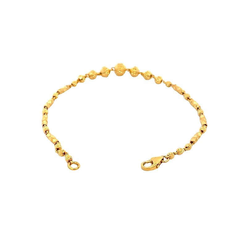 Elegant Gold Beaded Charm Bracelet for Women