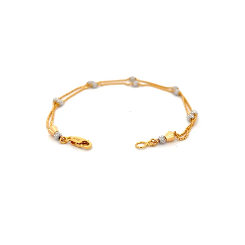Elegant 22k Two Tone Gold Bracelet Size 7 Inch for Everyday Sophistication