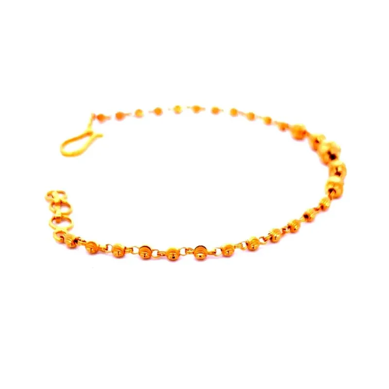 Elegant Gold Bead Chain Bracelet - 7