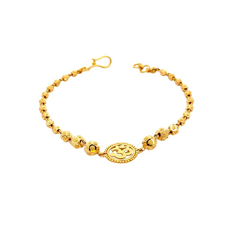Satya Jewelry Jade Gold OM Stretch Bracelet — Meadow Collective