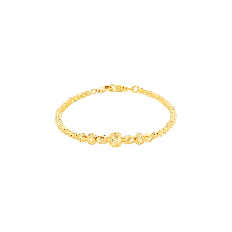 22K Yellow Gold Beaded Ball Bracelet -6.5 inches