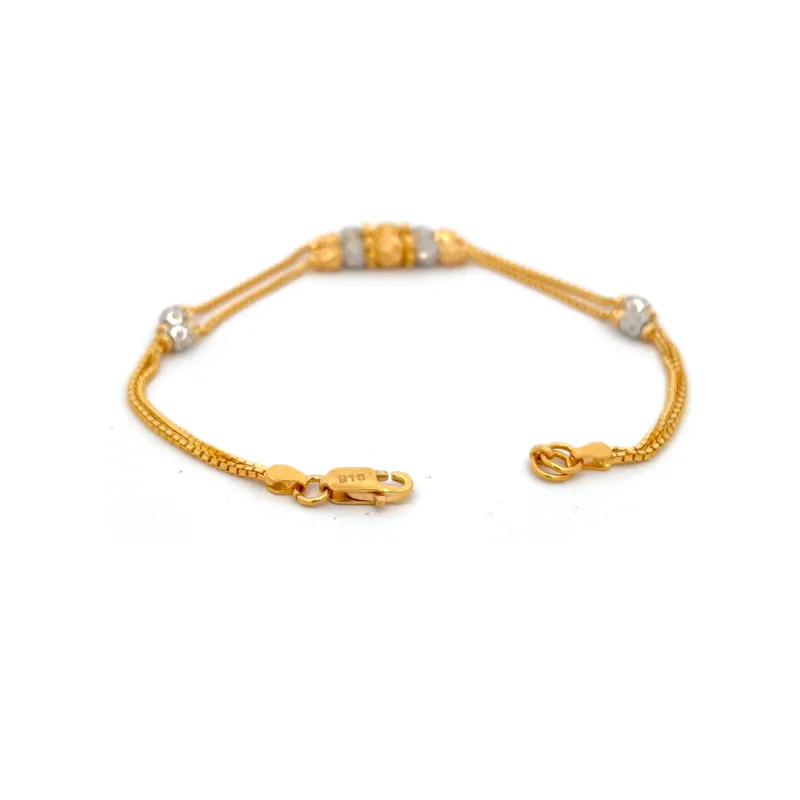 Elegant 22k Two Tone Gold Bracelet Size 7.5 Inch for Everyday or Special Occasions