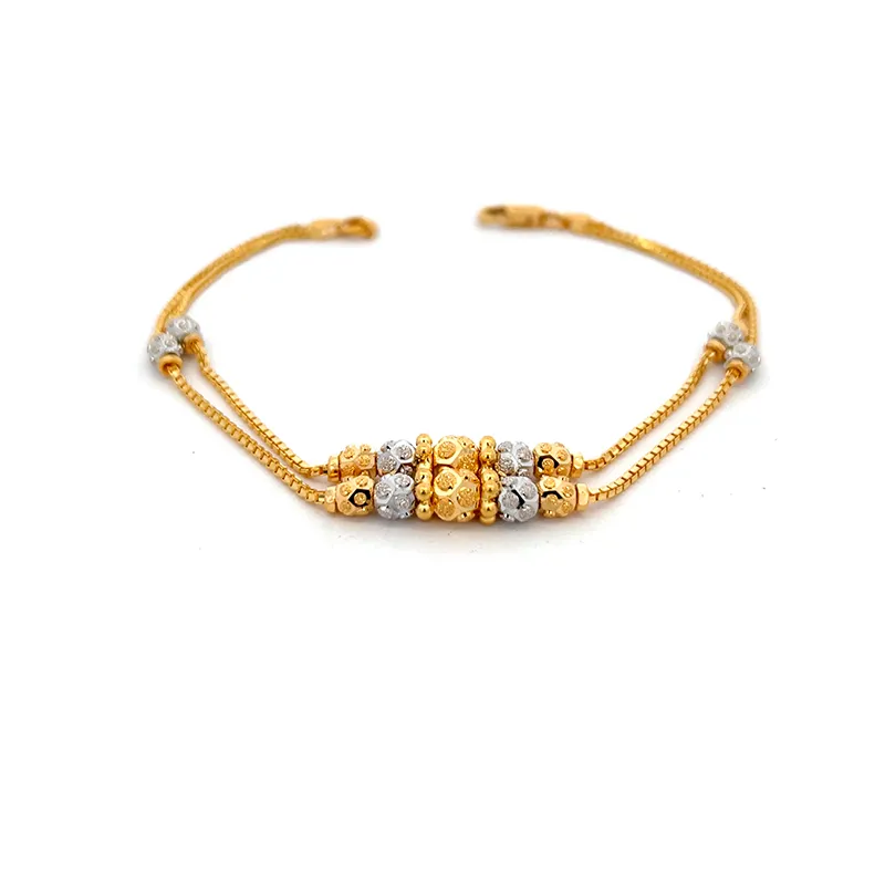 Elegant 22k Two Tone Gold Bracelet Size 7.5 Inch for Everyday or Special Occasions