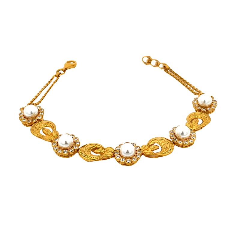 Timeless Luxury for Every Occasion - Gold, Pearl and CZ Bracelet
