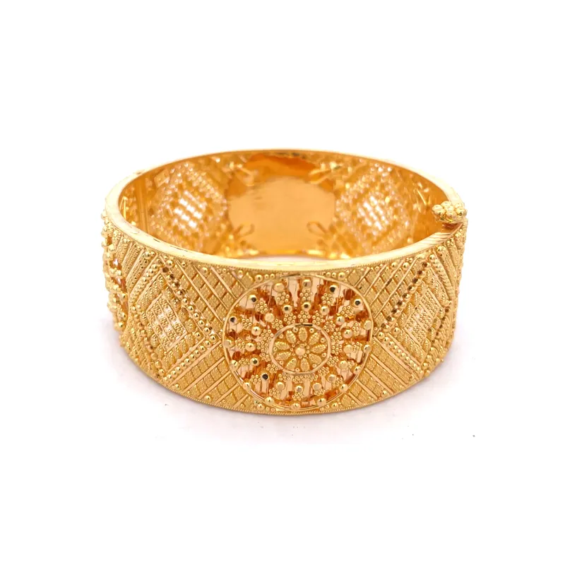 Elegant set of two 22k yellow gold bangles for women