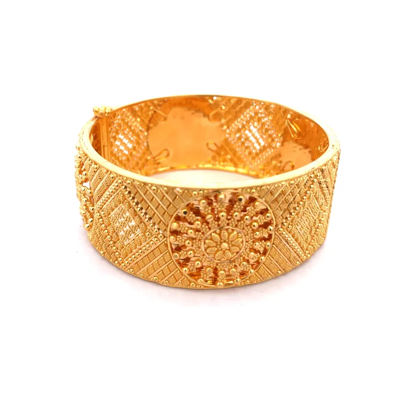 Elegant set of two 22k yellow gold bangles for women