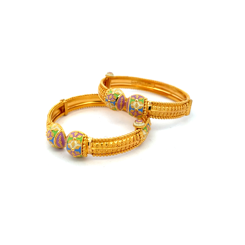 22K Yellow Gold Baby Bangle Set of 2
