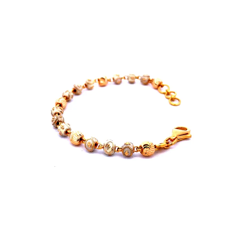 22K Gold Baby Bracelet with beads - Set of 2
