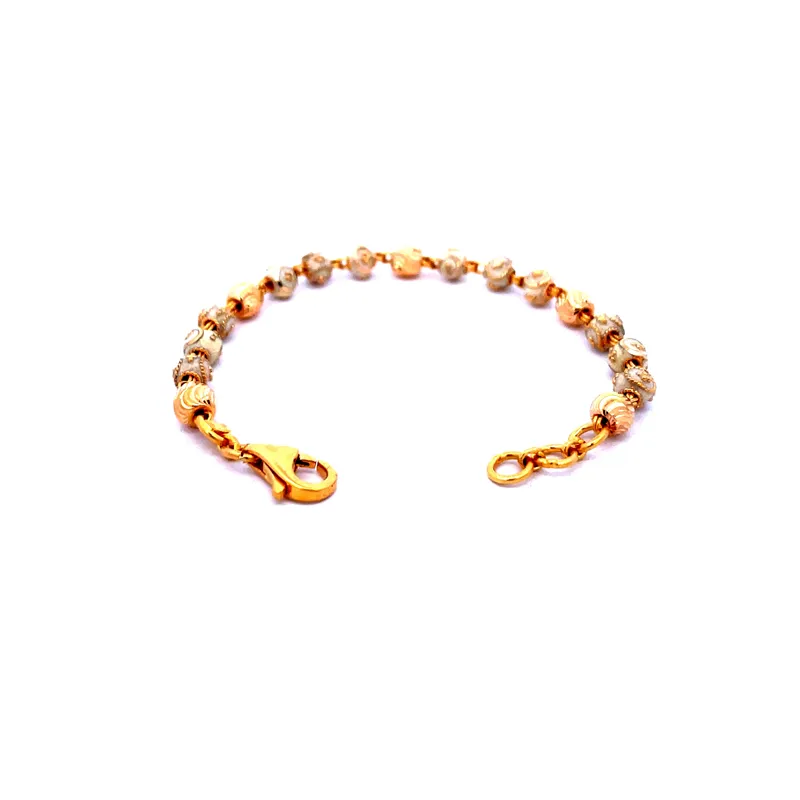 22K Gold Baby Bracelet with beads - Set of 2