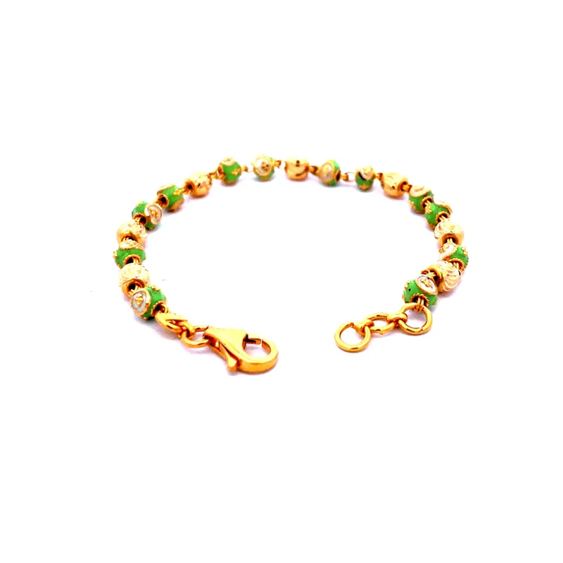 22K Gold Baby Bracelet - Set of 2, 5.7 inch