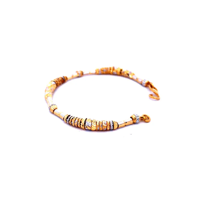 22K Gold Two tone Baby Bracelet - Set of 2