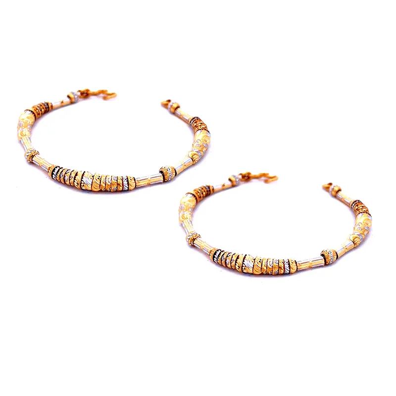 22K Gold Two tone Baby Bracelet - Set of 2