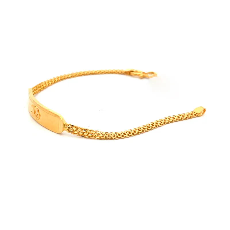 Elegant Yellow Gold Chain Bracelet with OM