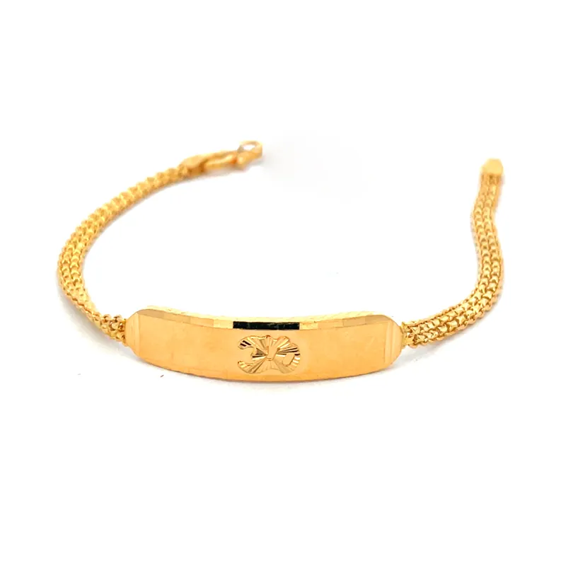 Elegant Yellow Gold Chain Bracelet with OM