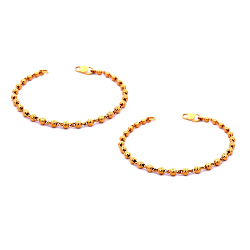 22K Gold Baby Bracelet - Set of 2
