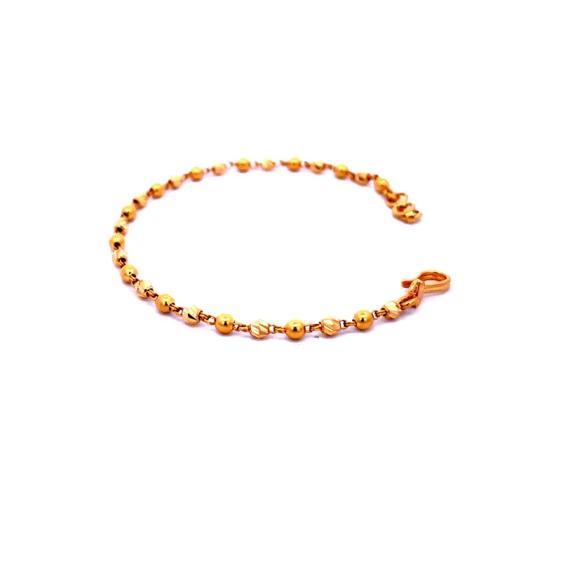 22K Gold Baby Bracelet - Set of 2, 5.6 inch