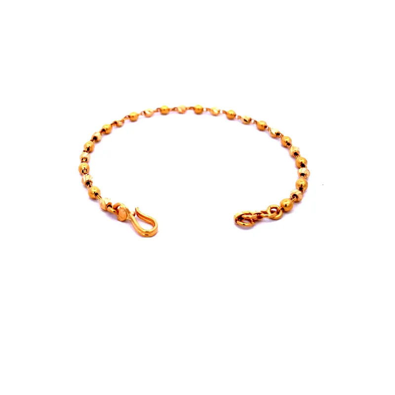 22K Gold Baby Bracelet - Set of 2, 5.6 inch