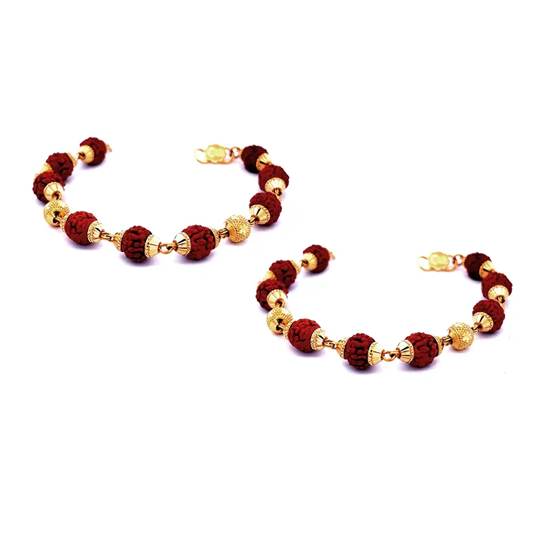 Rudraksh beads 22K Gold Baby Bracelet - Set of 2