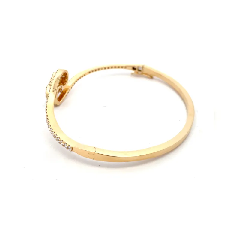 Elegant Gold Diamond Bangle Bracelet