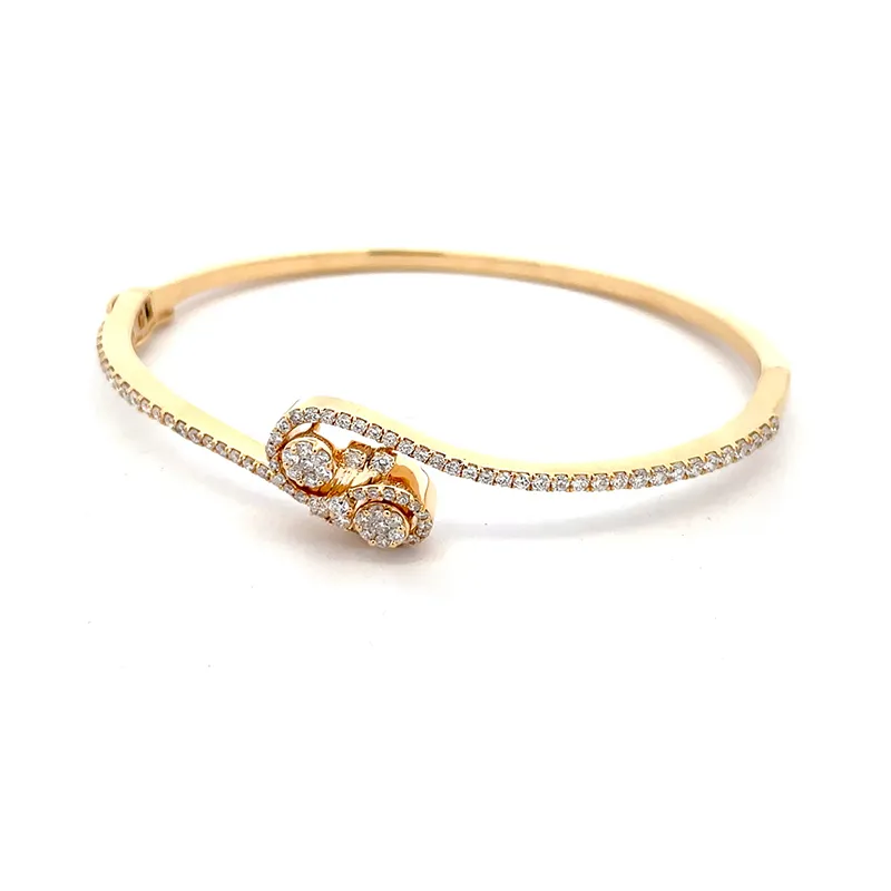 Elegant Gold Diamond Bangle Bracelet