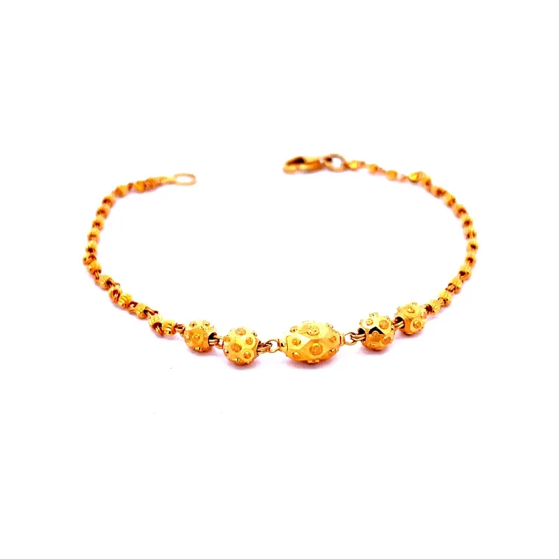 Exquisite Gold Beaded Chain Bracelet