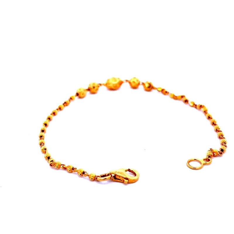 Exquisite Gold Beaded Chain Bracelet
