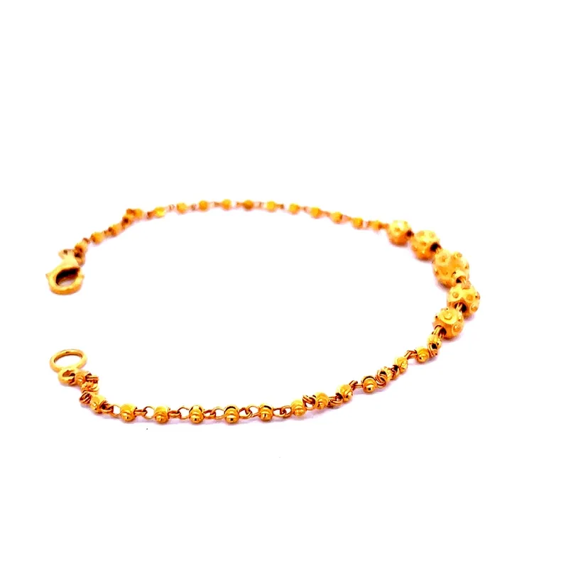 Exquisite Gold Beaded Chain Bracelet