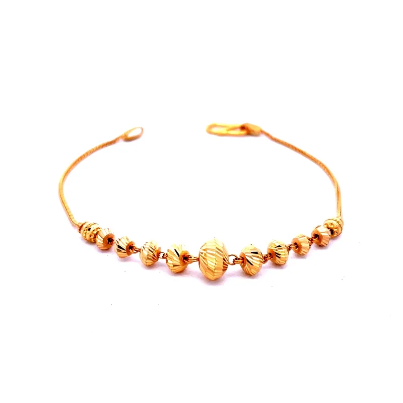 Elegant Gold Bead Chain Bracelet - 7.2