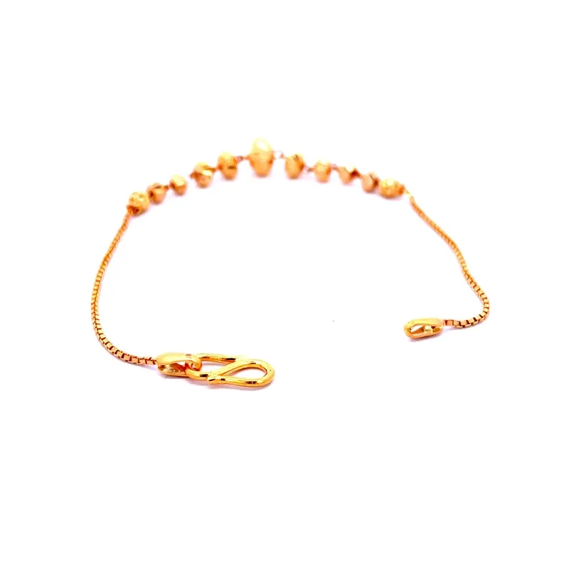 Elegant Gold Bead Chain Bracelet - 7.2