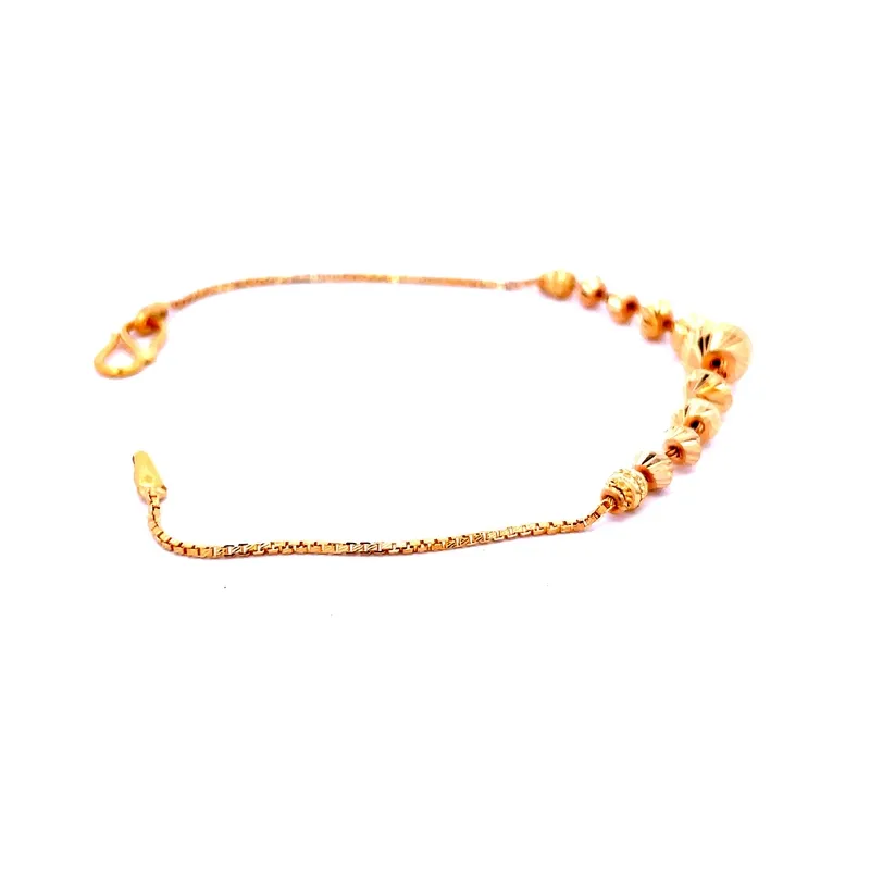 Elegant Gold Bead Chain Bracelet - 7.2