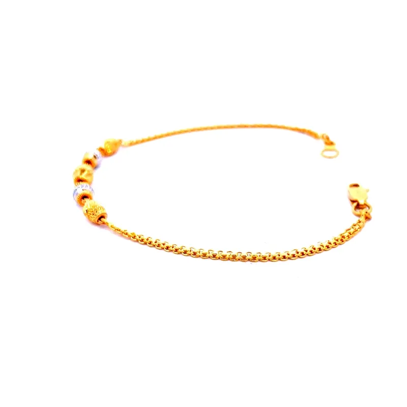Golden Chain Bracelet with sparkle - 7