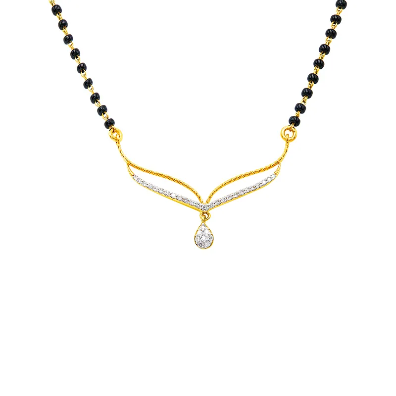 Teardrop Mangalsutra in 18K gold and Diamonds