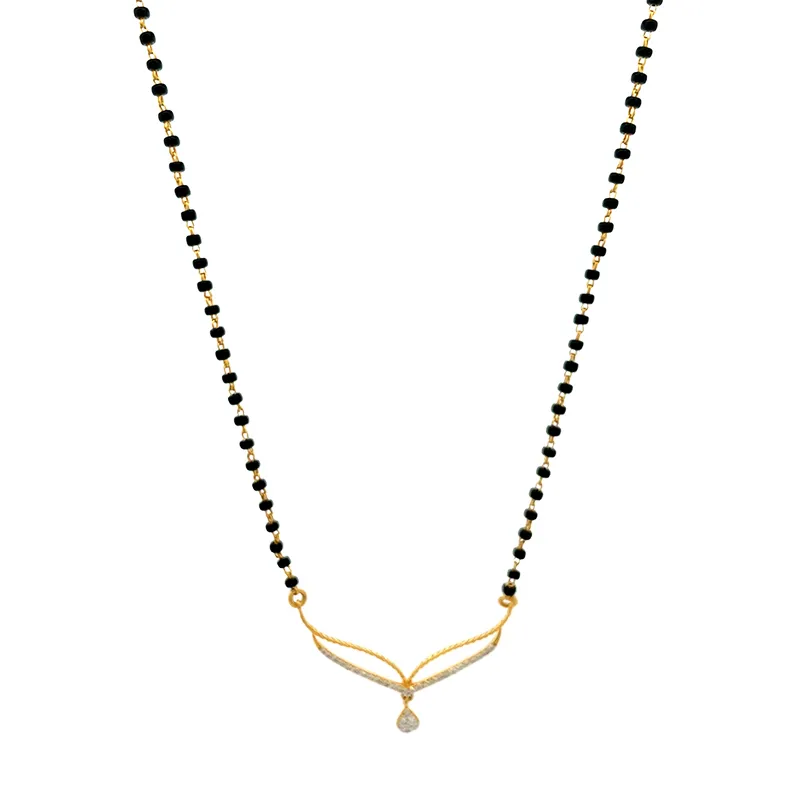 Teardrop Mangalsutra in 18K gold and Diamonds