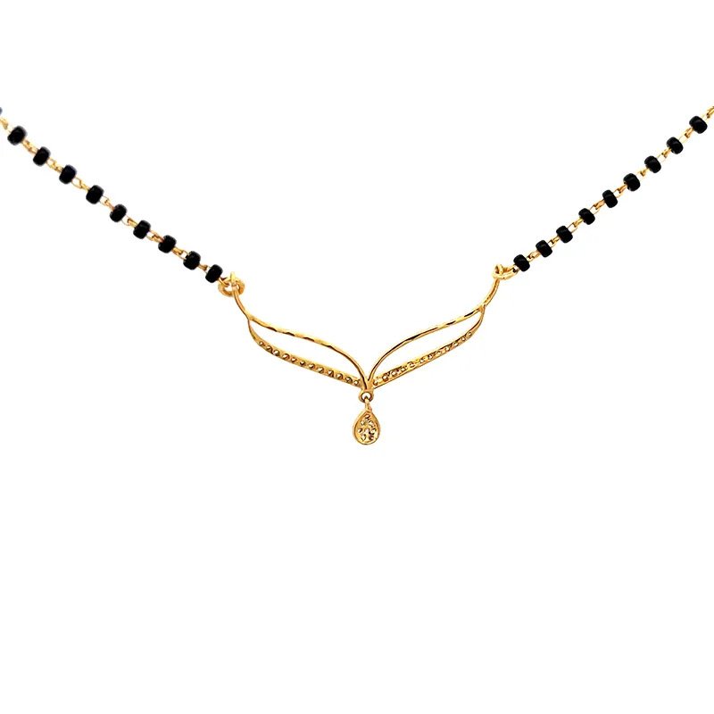 Teardrop Mangalsutra in 18K gold and Diamonds