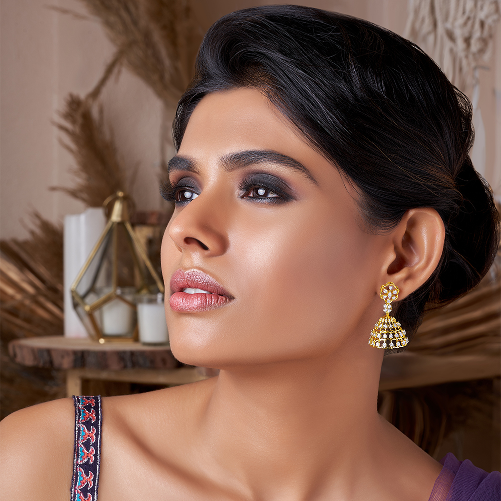 Graceful Date Night Diamond 'Jhumkas' Earrings