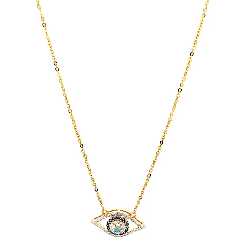 Stunning Eye Necklace in Gold and Diamonds