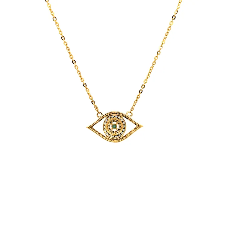 Stunning Eye Necklace in Gold and Diamonds