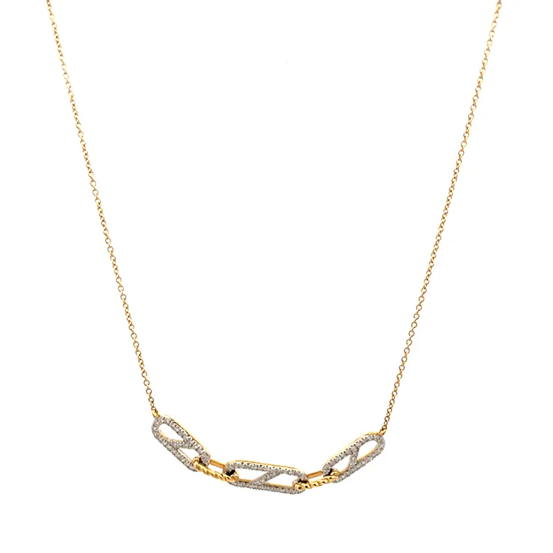 Links Chain Necklace in Gold and Diamonds