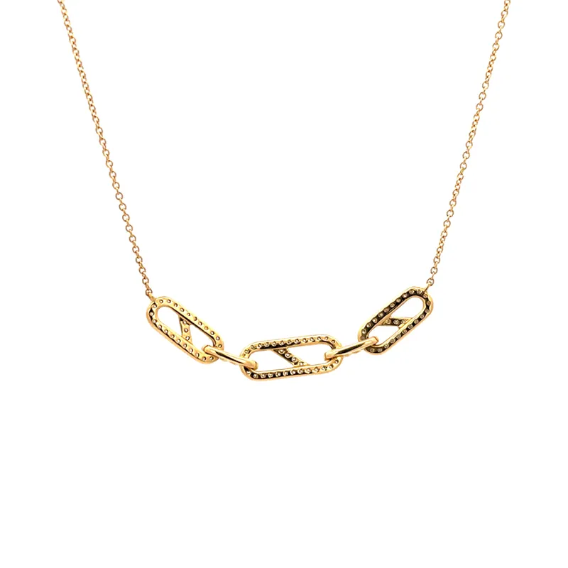 Links Chain Necklace in Gold and Diamonds
