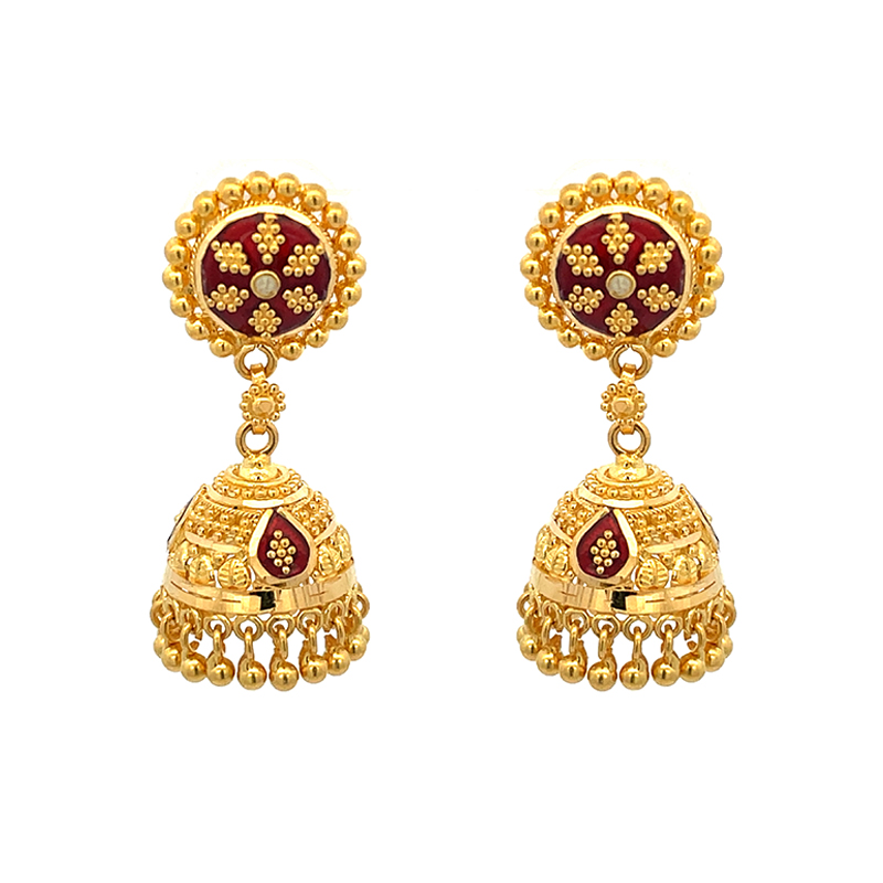Traditional 22K Gold Jhumka Earrings