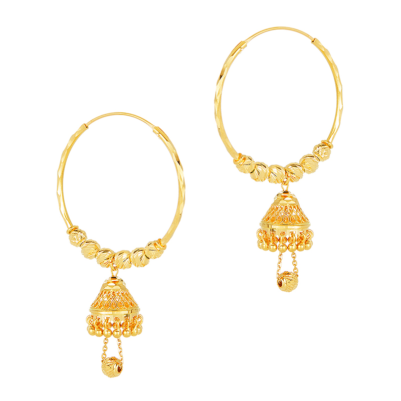 Gold Ring Earrings Design - South India Jewels-sgquangbinhtourist.com.vn