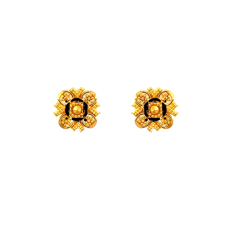 Small and elegant 22K Gold Stud Earrings - 8 mm