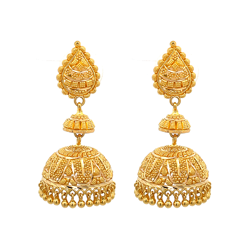 Golden Chandelier Earrings, Jhumka
