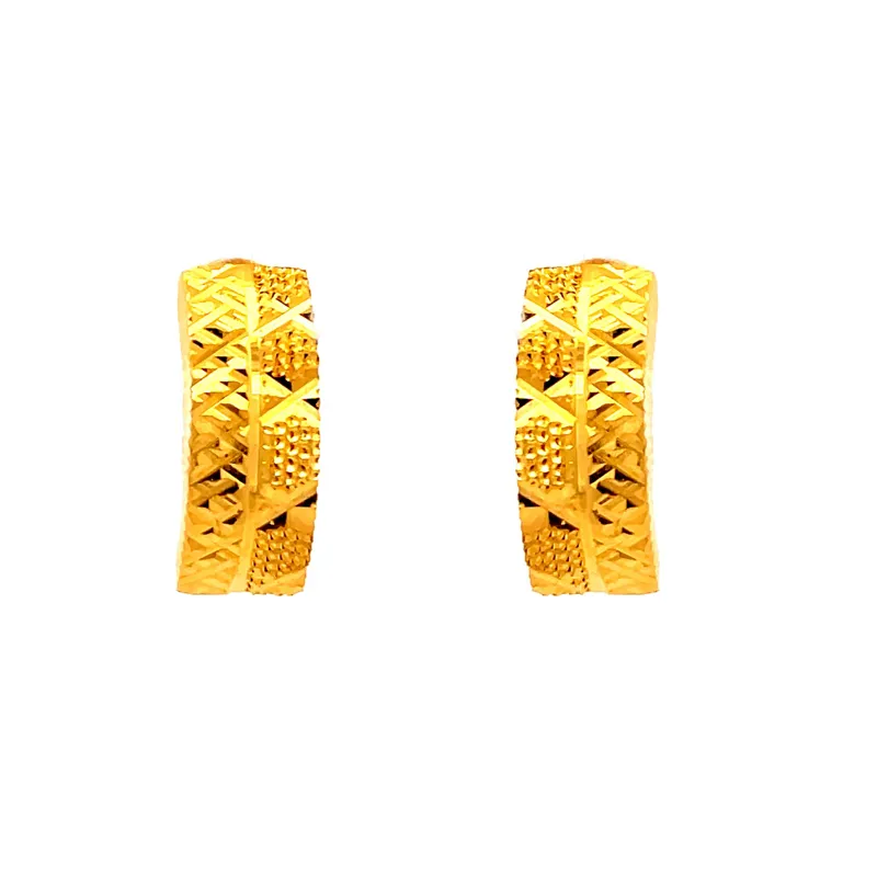 Elegant 22k Yellow Gold Stud Earrings with Secure Screw Back Closure for Everyday Wear