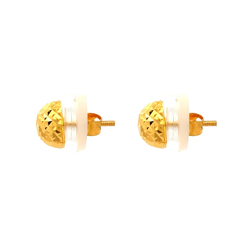 Elegant Round 22K Gold Earrings
