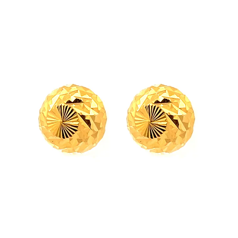 Elegant Round 22K Gold Earrings