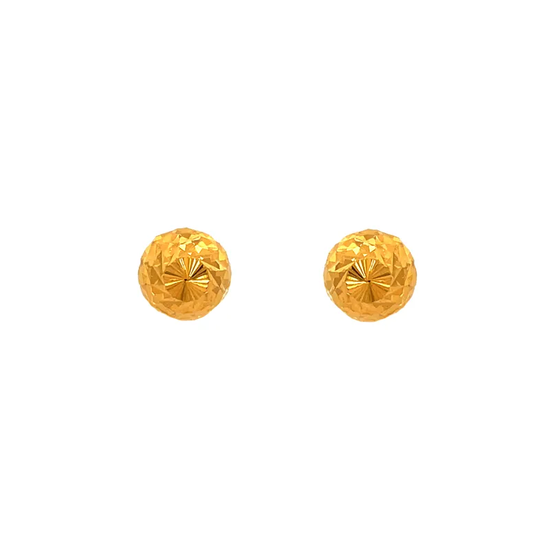Elegant Round 22K Gold Earrings