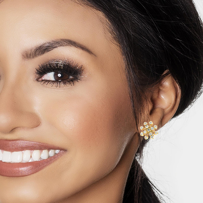 Yellow Gold Diamond Stud Earrings