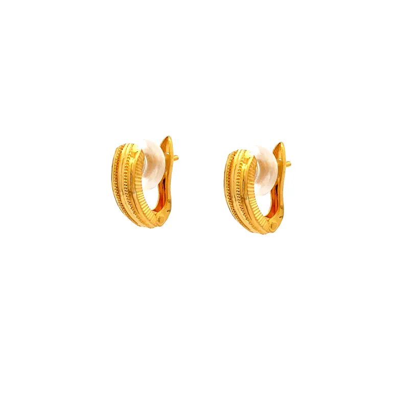 Elegant Gold Hoop Earrings with Clip-on back, Length 14mm