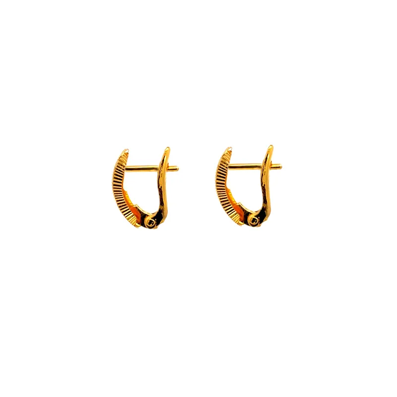Elegant Gold Hoop Earrings with Clip-on back, Length 14mm